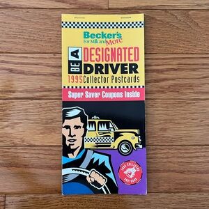 Vintage Becker's Be A Designated Driver 1995 Blue Jays Collector Postcards